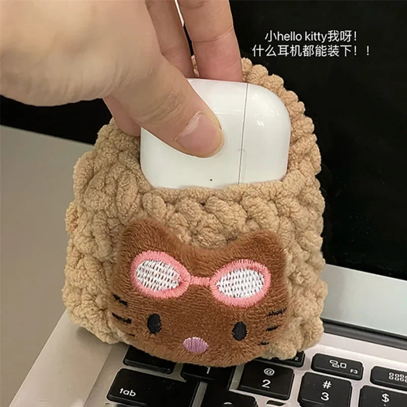 Hello Kitty Anime Toys Wallet Women Bags Cute Children Coin Purse Kawaii Girls Headphone Bag Fashion Kids Birthday Gifts