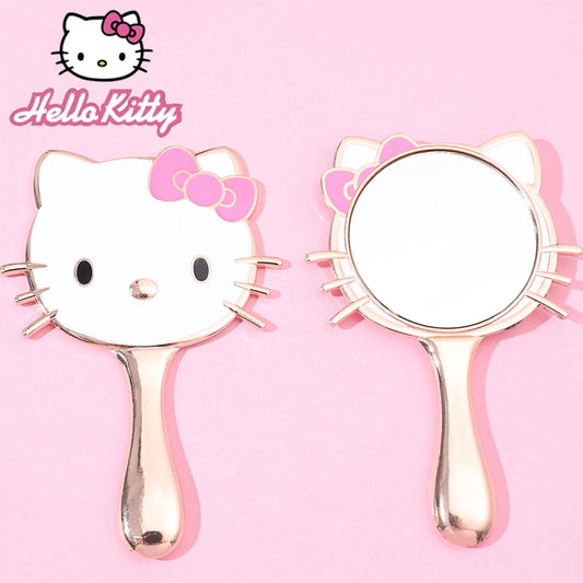 Sanrio Hello Kitty Mini Hand-held Makeup Mirror Cute Hello Kitty Portable Single Handle Mirror for Spa Accessory Gifts