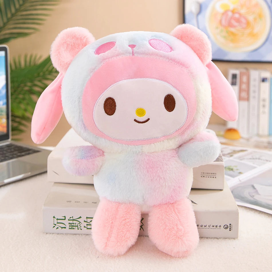 Cartoon Kawali Kuromi Hello Kitty My Melody Cinnamoroll Pillow Plush Toys Soft Stuffed Dolls for Kids Birthday Gifts