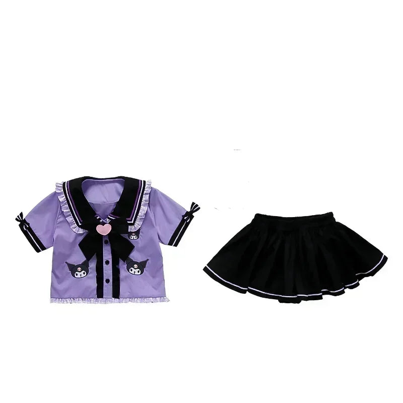 HelloKitty Children's CosPlay Academy Style Pleated Skirt Girl Princess Clothes Children's JK Uniform Birthday Gift