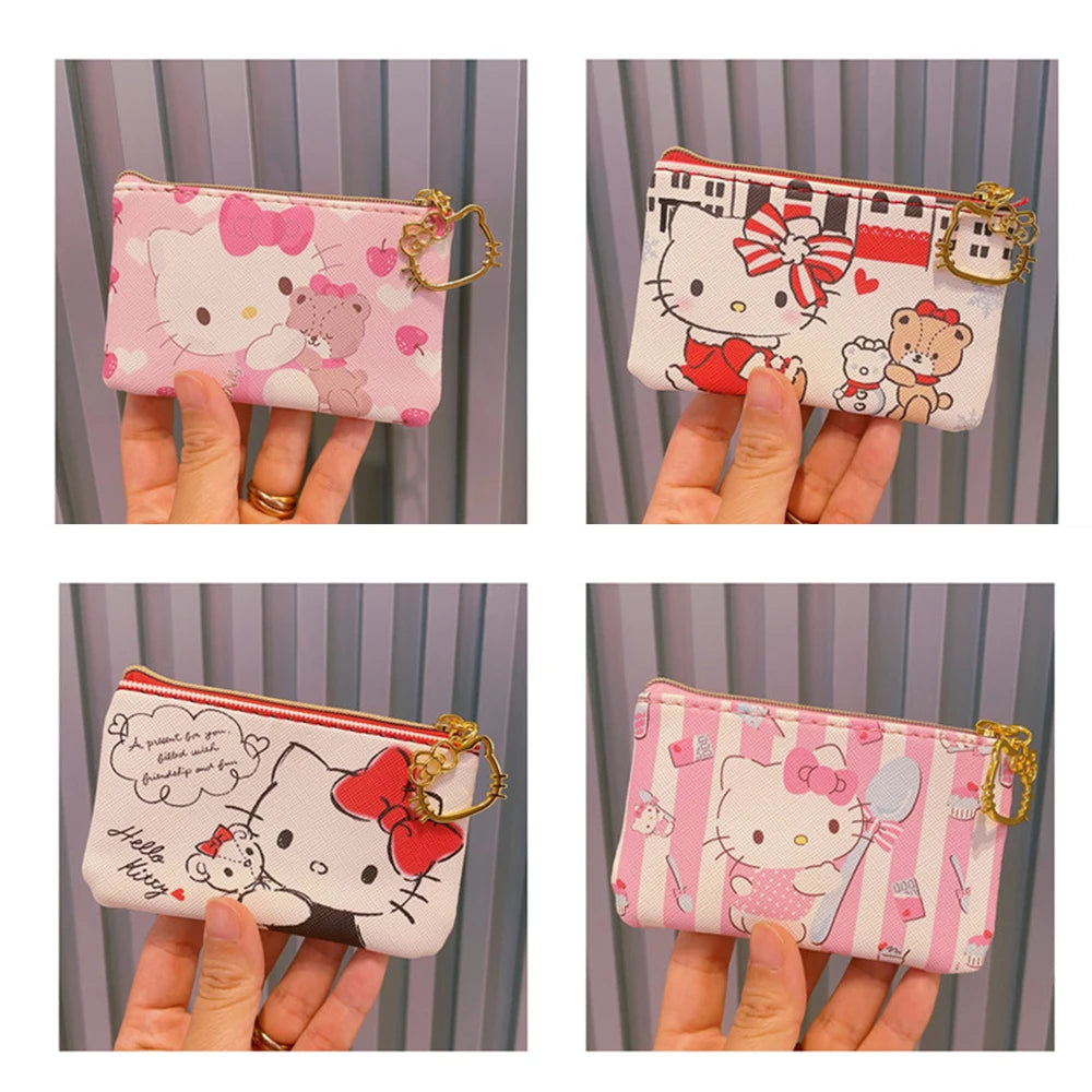 Hello Kitty Cartoon Coin Pouch Purse Creative Small Wallet My Melody Bags girls purse Kawaii Wallet Kid Purses