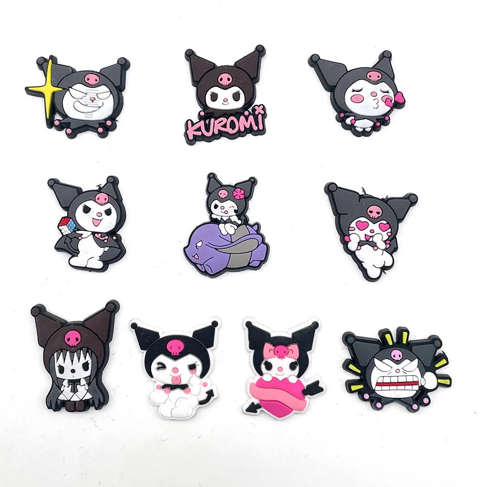 Sanrio Series Suit Shoe Charms Hellokitty Kuromi My Melody Set Shoe Charms for Clogs Shoe Accessories Charms for Friends Gifts