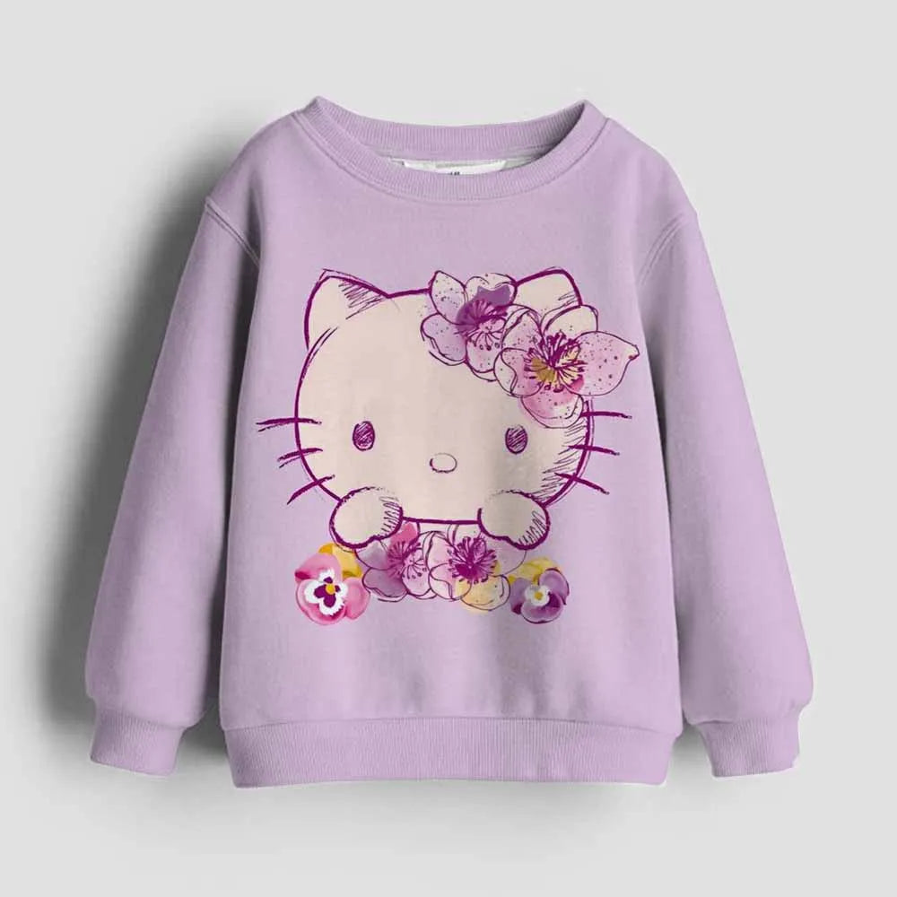 Hello Kitty kawaii children fashion girls autumn clothing baby girl sweatshirt Kuromi children's hoodie toddler casual sportswea