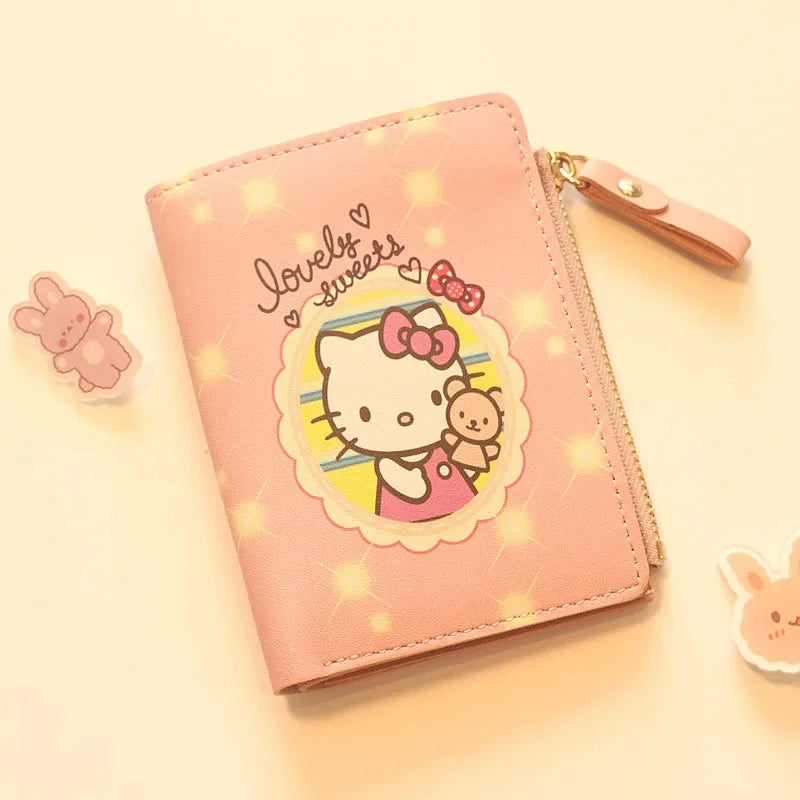 Cute Wallet Hello Kitty Coin Purse Kawaii Leather Card Holder Women Pu Casual Money Card Bag Kids Birthday Gift for Girls