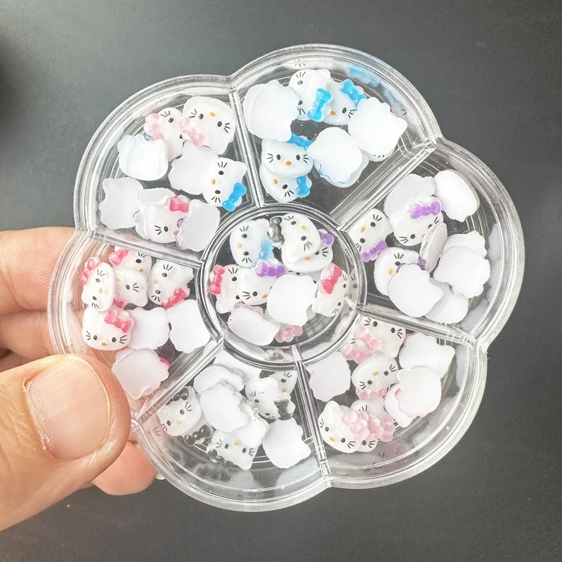 Hello Kitty DIY Nail Art Jewelry Decor Kawaii Kuromi Charms For Manicure DIY Nail Parts Rhinestone Toy Gift for Girls