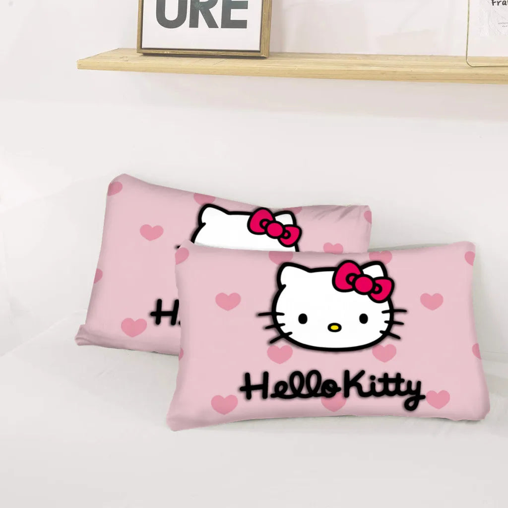 Hello Kitty Hello Kitty Bed Sheets Set  Comforter Quilt Cover Duvets Single Bedding