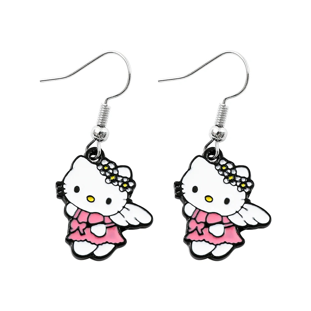 Cartoon Hello Kitty Diverse Modelling Earrings Personalized Girls Dress Up Youth Cute Campus Style Earrings Gift