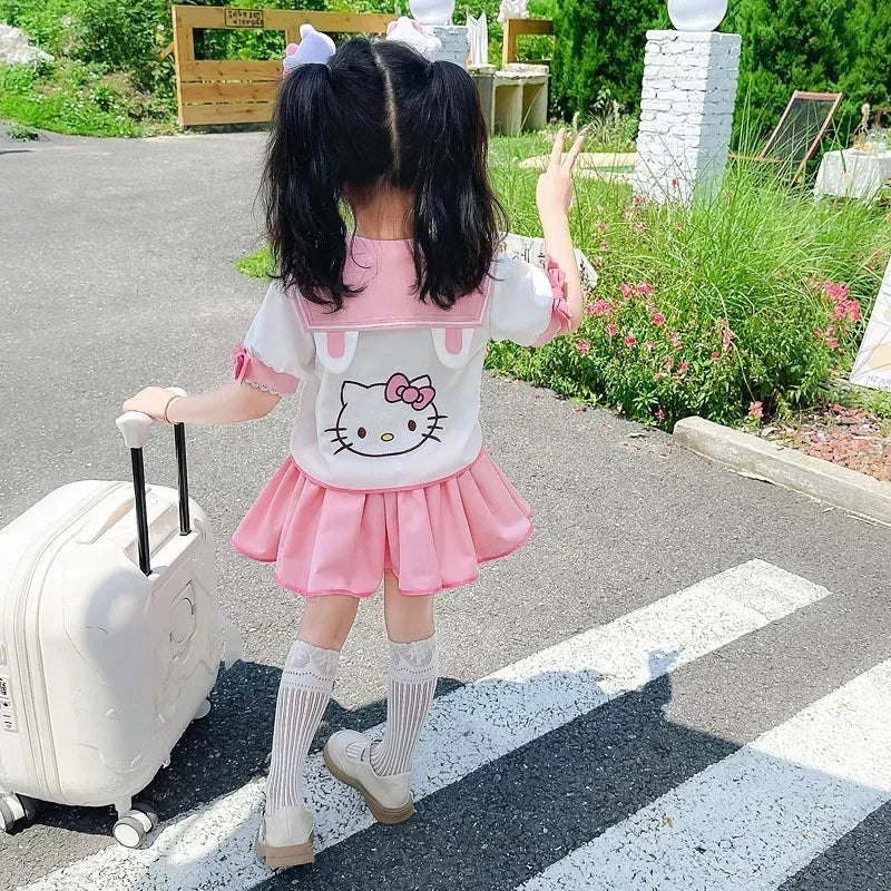 HelloKitty Children's CosPlay Academy Style Pleated Skirt Girl Princess Clothes Children's JK Uniform Birthday Gift