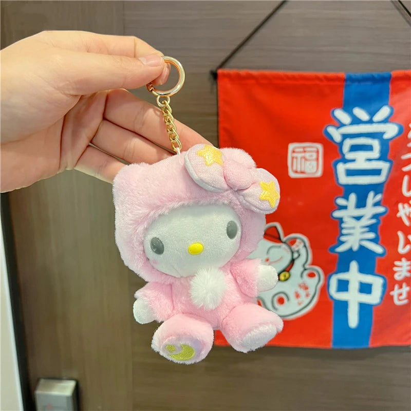 Kawaii Hello Kitty  Kuromi  Plush Doll Toys Pendant Cute Plush  Keychain Bag Pendant Christmas Gifts12CM