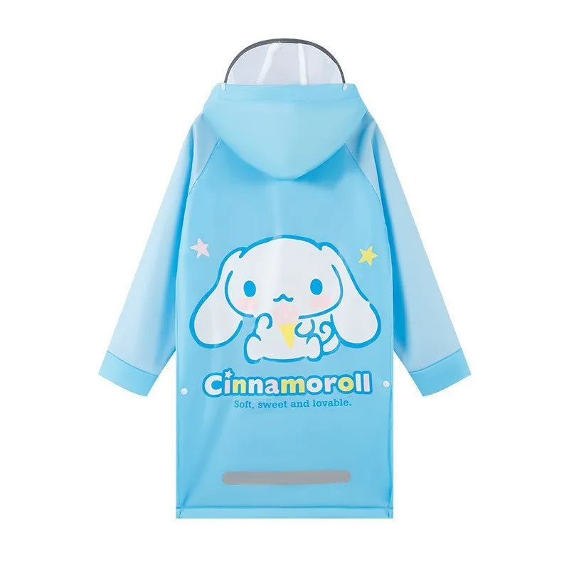 Hello Kitty Kuromi Cinnamoroll Cute Anime Children Raincoats For Boys And Girls Waterproof Large Raincoat Creative Gifts