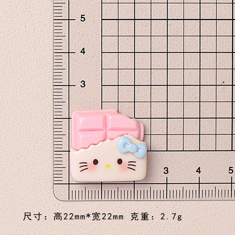 5PCS Cartoon DIY Resin Accessories Cookies Kittens Resin Flatback for Jewelry Making hello kitty Diy Scrambooking Embellishments