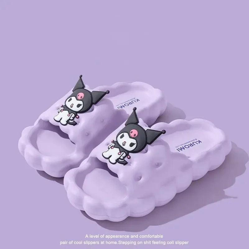 Anime Hello Kitty Slippers Kuromi Women Indoor Slippers Anti-Slip House Flat Slipper Couples Slides Spring Summer