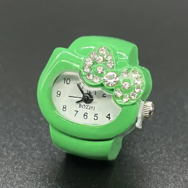 Hello Kitty Watch Ring, Cute Kt Cat Bow, Rhinestone Clock Ring, Girls Jewelry, Kids Gifts, Kawaii Toys