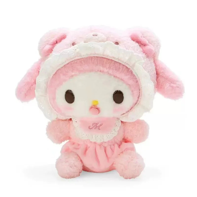 20CM Kawali Kuromi Hello Kitty My Melody Cinnamoroll Pillow Plush Toys Plushie Keychain Stuffed Doll Pendant for Kid Gift