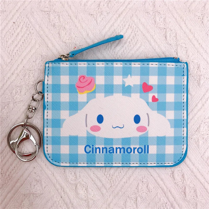 Kawaii Hello Kitty Wallet Melody Kuromi Cinnamoroll Coin Purse Women Anime Children Pu Card Holder Girls Christmas Gifts