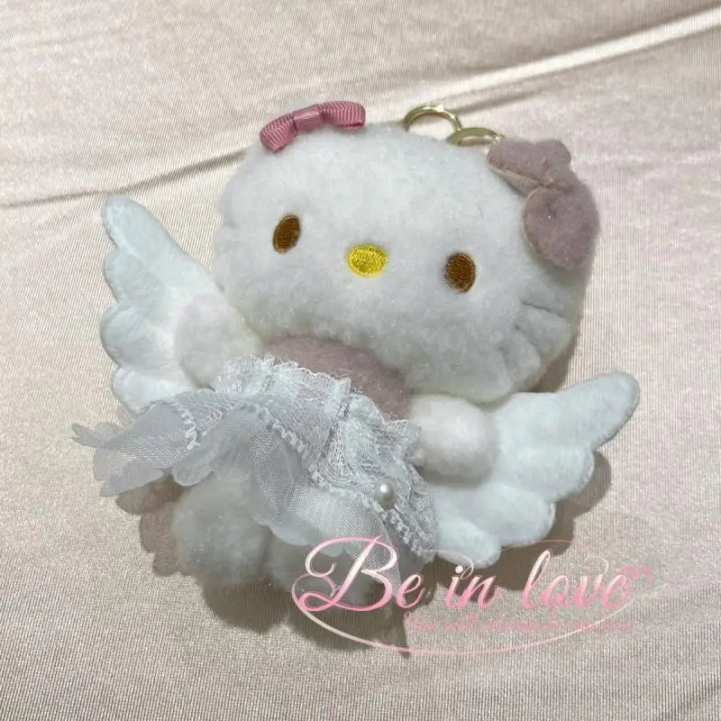 Hello Kitty Fairy Dress Angel Plush Keychain Cartoon Cute Plush Pendant Backpack Decoration Accessories Stuffed Toys Gift