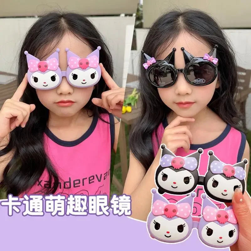 Kuromi Flipup Sunglasses Cute Anime Cartoon Children Sunglasses Fashion Charm Girl's Sun Shade Goggles Holiday Gifts