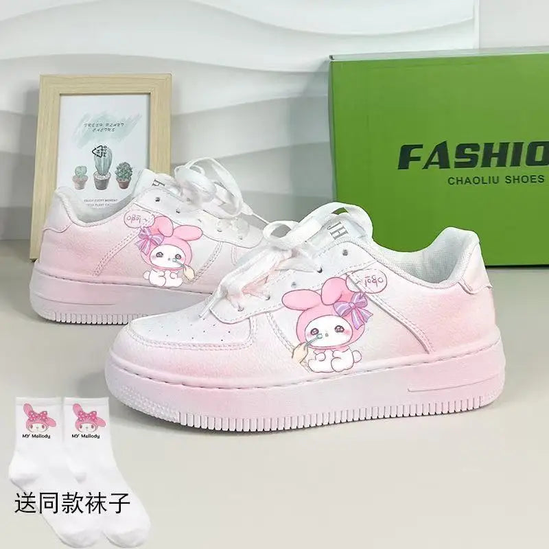 Hello Kitty Anime Kuromi Kawaii Fashion Board Shoes Cute Cinnamoroll My Melody Casual Sneakers Comfortable Shoes Gifts