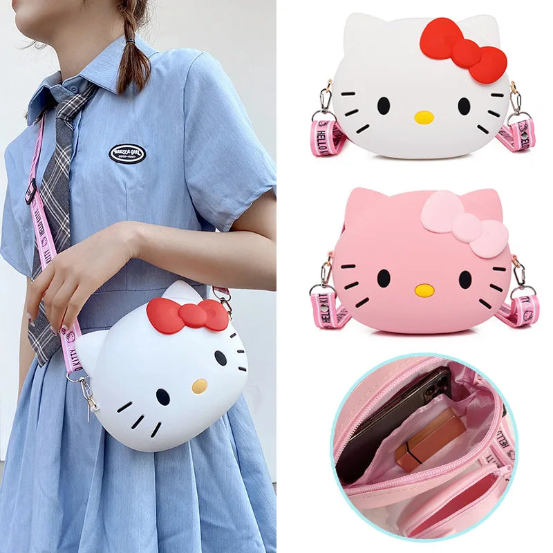 11cm/19cm Hello Kitty Crossbody Bags For Women Kawaii Messenger Bag Travel 3d Shoulder Small Purse Phone Bag Girlfriend Gift