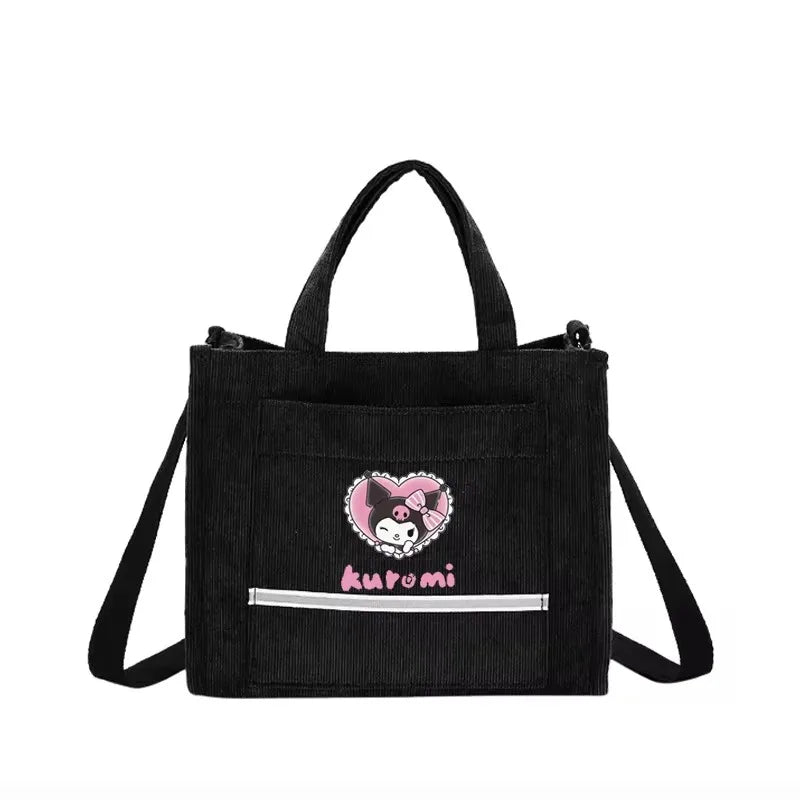 Hello Kitty Women Canvas Bags Shoulder Bag Fashion Tote Bags Girl Cartoon Printed Tote Bag Large Capacity Handbag Shopping Bags