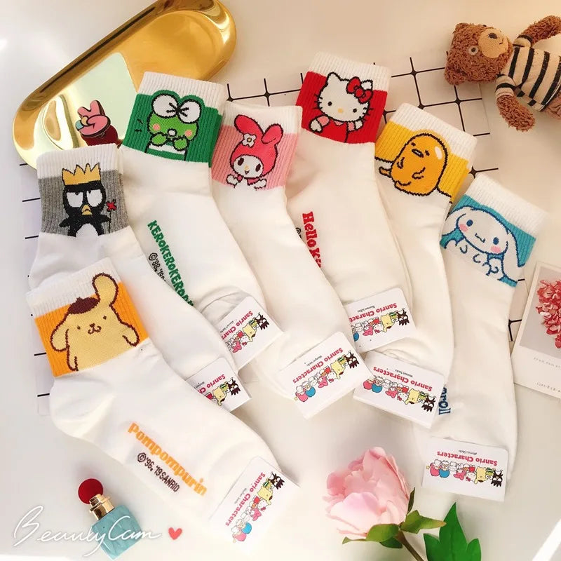 HelloKitty Socks Y2K Medium Kuromi Cartoon Cute Soft Comfortable Sock Kawaii Cinnamoroll Anime Periphery Socks for Girl