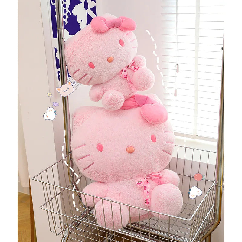 28-35cm Hello Kitty Cat Plush Toys Cartoon KT Cat Plush Doll Soft Stuffed Kawaii Anime Pillow Birthday Gift For Kids Girl