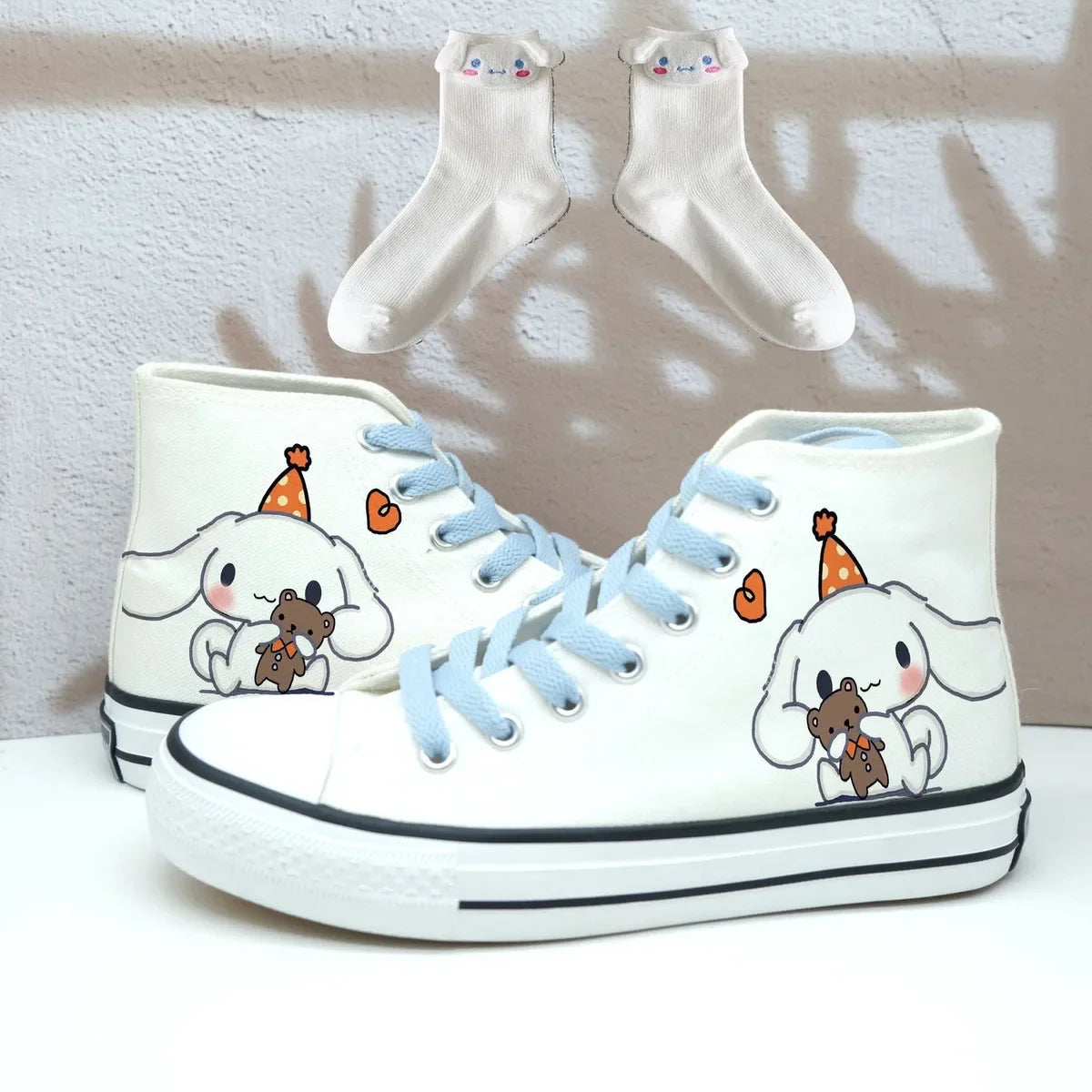 Original Kuromi High Top Canvas Shoes Rubber Non-slip Canvas Shoes Kawaii Student Japanese Girl Cute Cartoon Sneakers