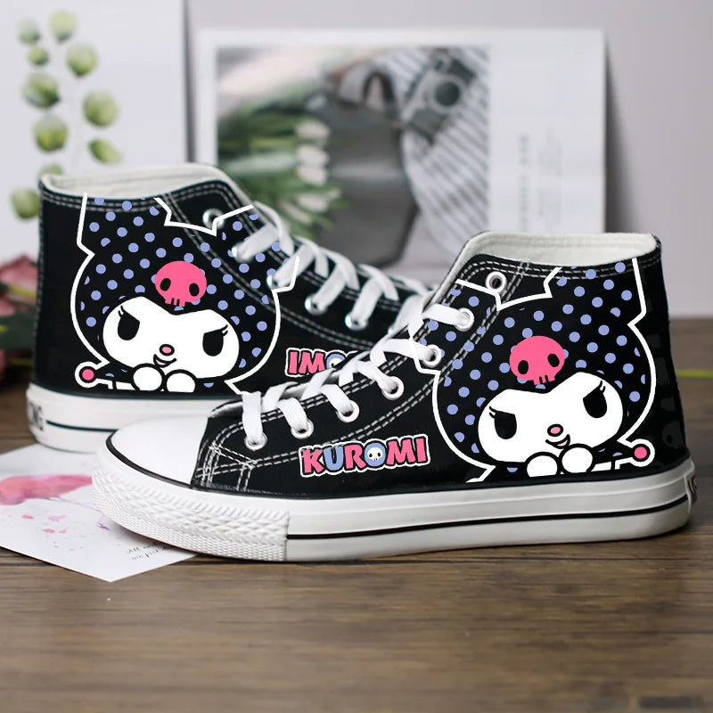 Kawaii Hello Kitty My Melody Canvas Shoes Cartoon New Summer Thin High-Top Sneakers Students Versatile Casual Shoes