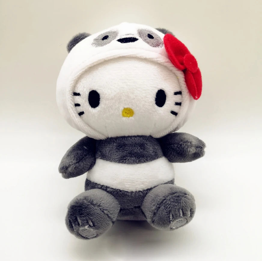 10Cm Bow Kitty Kt Cos Brown Bear White Bear Anime Plush Toy Panda Cute Soft Stuffed Doll Pendant Key Chains Gifts Kids