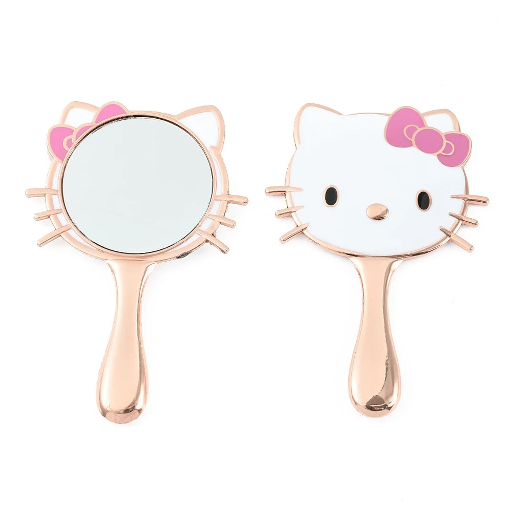 Sanrio Hello Kitty Mini Hand-held Makeup Mirror Cute Hello Kitty Portable Single Handle Mirror for Spa Accessory Gifts