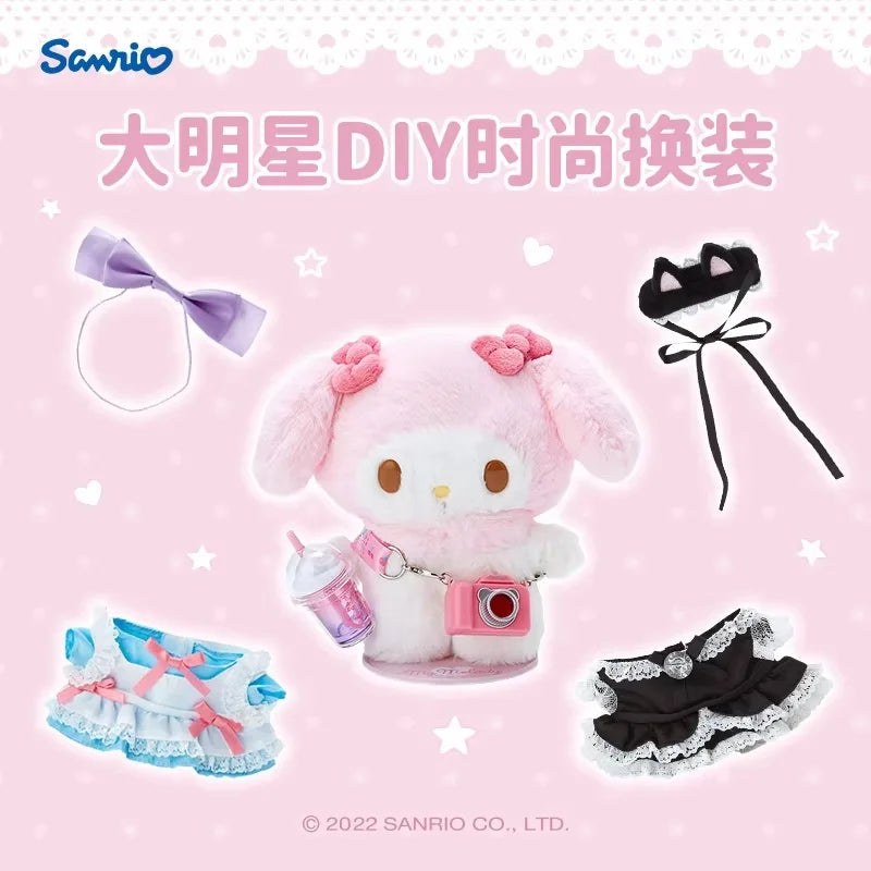 Hello kitty Cinnamoroll My Melody Baby Dress Up Suit Baby Pacifier Bottle Plush Set Gifts Box Cute Doll Gifts