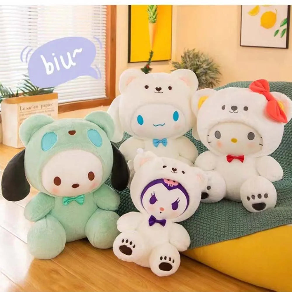 25cm Plush Toy Hello Kitty Cinnamonroll Pochacco Kuromi Plushie Toys Stuffed Cute Cartoon Doll Birthday Christmas Gift