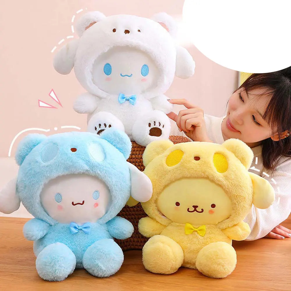 25Cm Kawaii Plush Doll Toy Cute Hello Kitty Cinnamoroll My Melody Kuromi Pochacco Lovely Anime peluche Toys Gift For Kids