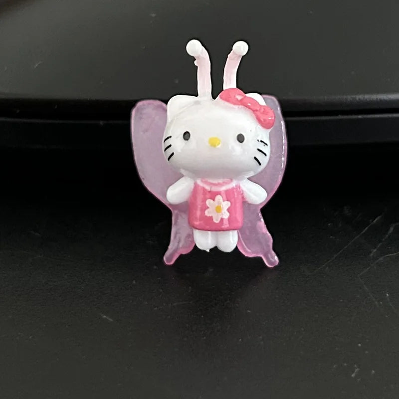 Anime Mini Hello Kitty Sitting Fluorescent Rabbit Pegasus DIY Patch Material Accessories Hairpin Accessories Doll Handmade Toys