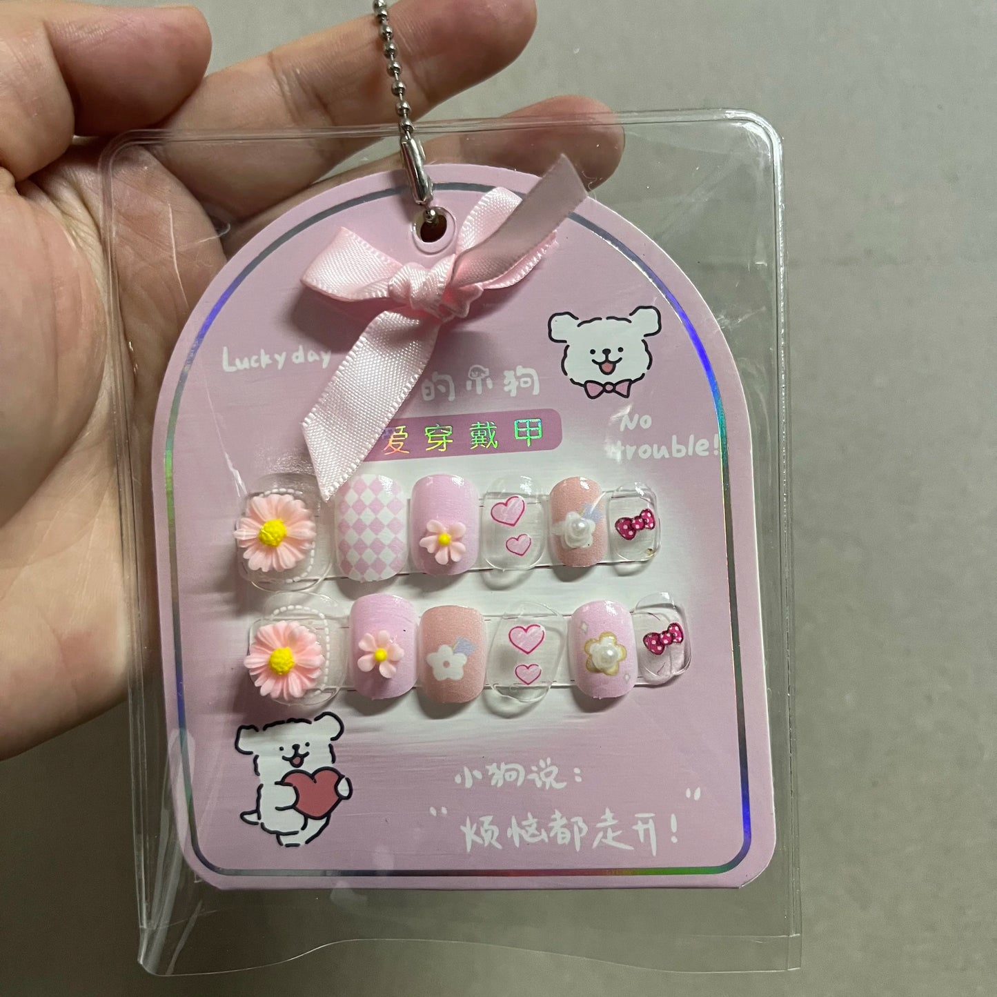 12 PCS Cartoon Sanrio Hello Kitty Kids Press on Nails Cute Kuromi  Cinnamoroll Kid DIY with Jelly Glue Nail Patch Girl Toy Gifts