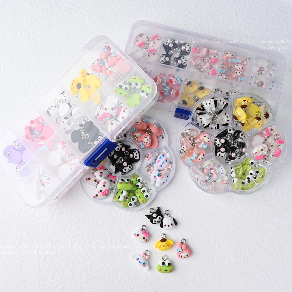 35/50pcs Kuromi Hello Kitty Pendant Charms for Earring Bracelets Necklace Jewelry Making DIY Pendants Keychain Accessory