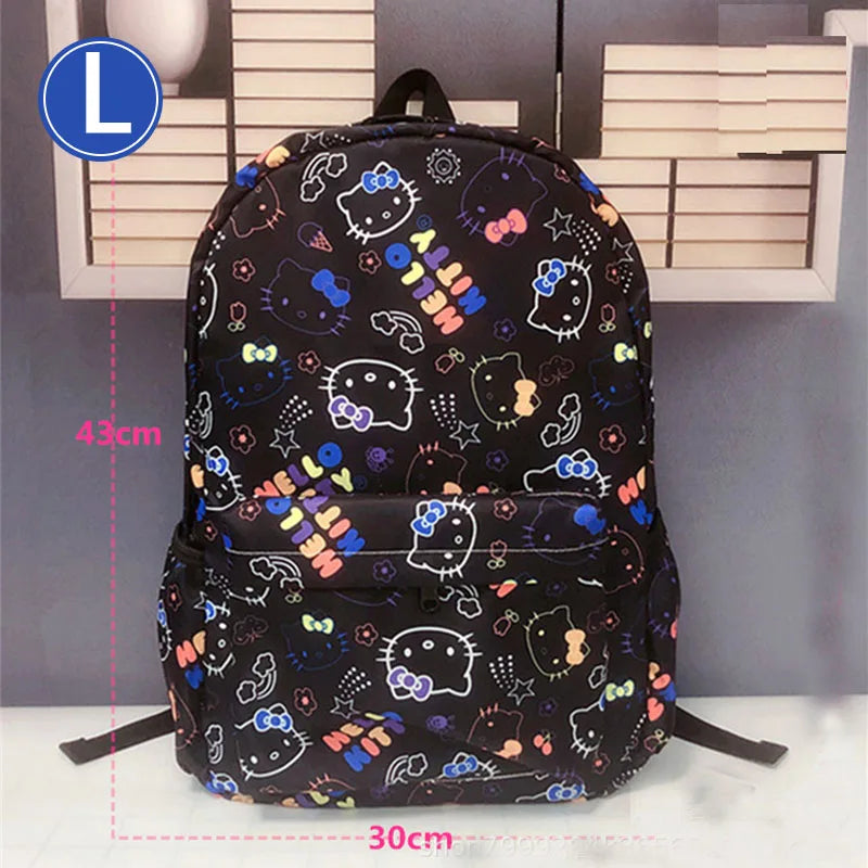 Kuromi hello kitty New Cute Backpack Large Capacity Student Schoolbag Shoulder Bag Girls Handbag Trip Storage Bag