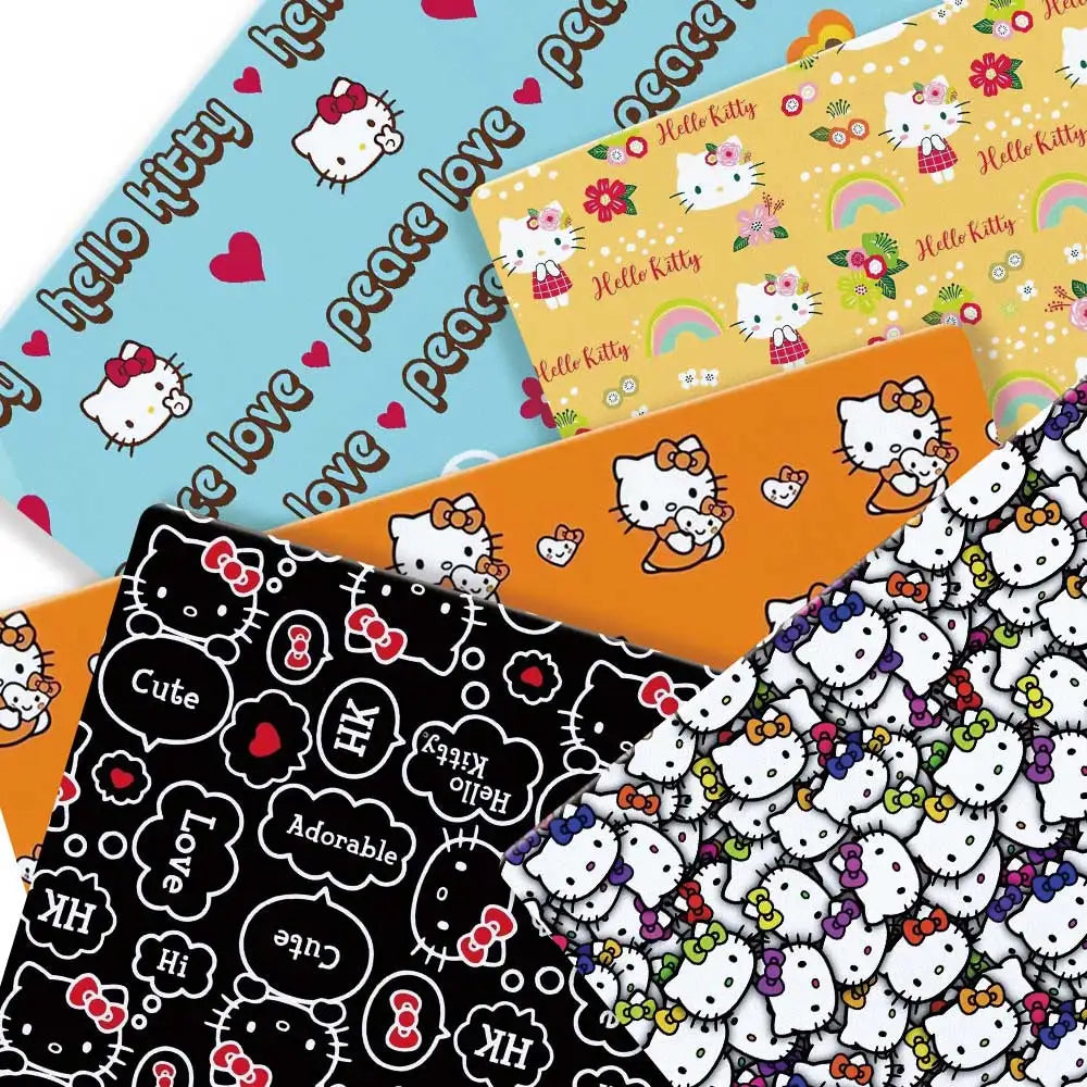 Hello Kitty 140x50CM Cartoon cotton fabric Patchwork Tissue Kid Home Textile Sewing Doll Dress Curtain Polyester cotton Fabric