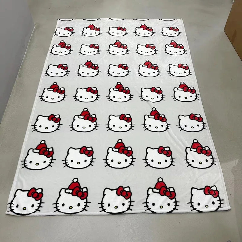 Halloween Ghost Hello Kitty Plush Blanket Cartoon Large Flannel Blanket Cotton Sofa Nap Blanket Bed Sheet Christmas Gift