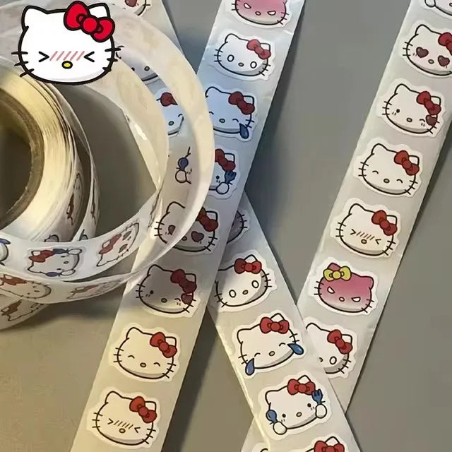 500pcs Hello Kitty Cute Stickers Cartoon Anime Stationery Art Supplies Party Envelope Sealing Decor Toys Baby Shower Party Gift