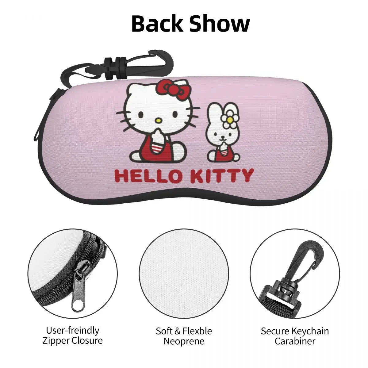 Hello Kitty Glasses Case Girls Waterproof Zipper Sunglasses Storage Box Harajuku Eyeglasses Box