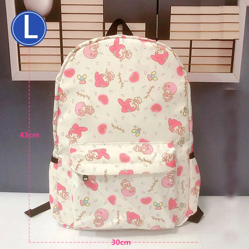 Kuromi hello kitty New Cute Backpack Large Capacity Student Schoolbag Shoulder Bag Girls Handbag Trip Storage Bag