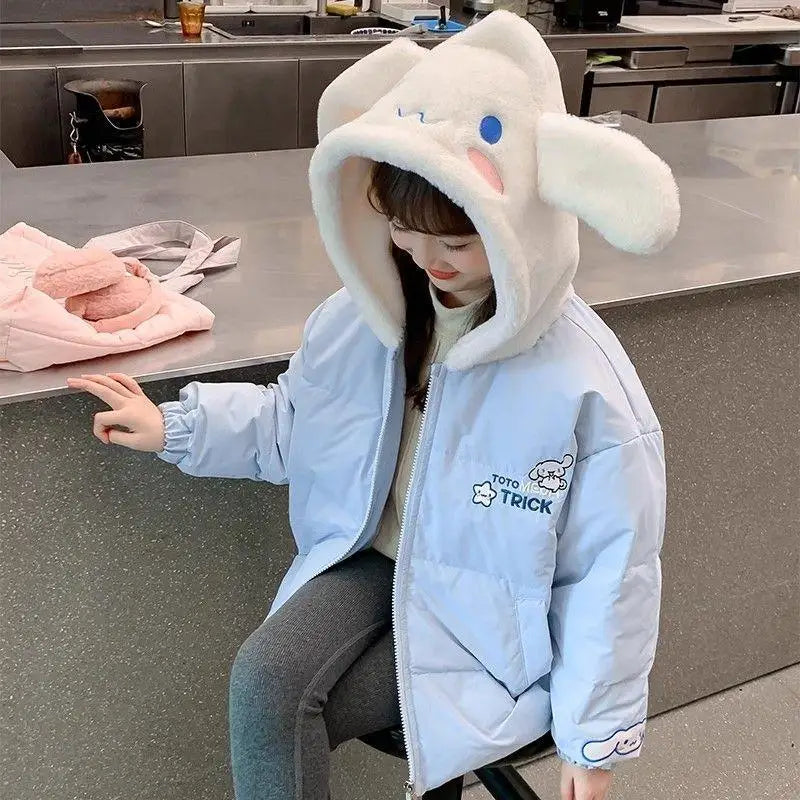 Hot Cotton Clothes Sanrio My Melody Girl Leisure Sports Hooded Jacket Cinnamoroll Hello Kitty Kawaii Child Hoodie Cartoon Gift