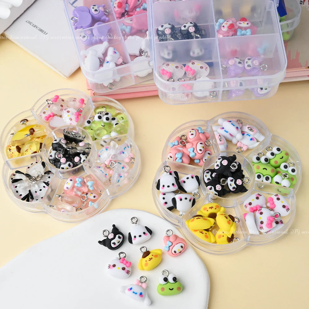 35/50pcs Kuromi Hello Kitty Pendant Charms for Earring Bracelets Necklace Jewelry Making DIY Pendants Keychain Accessory