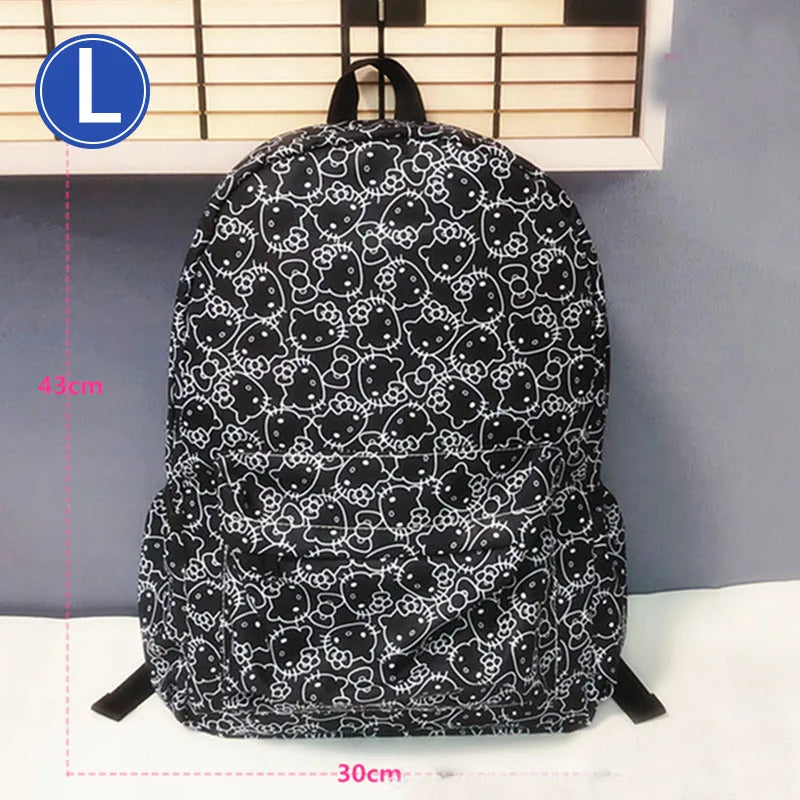 Kuromi hello kitty New Cute Backpack Large Capacity Student Schoolbag Shoulder Bag Girls Handbag Trip Storage Bag