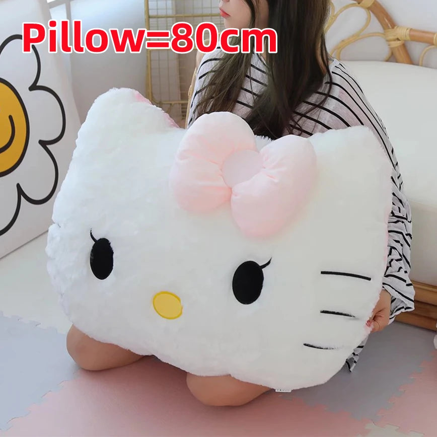 Hello Kitty Plush Toy Soft Cuddly Pillow Comfortable Back Cushion Sofa Decorative Pillow Hug Plushies Xmas Gifts For Girl