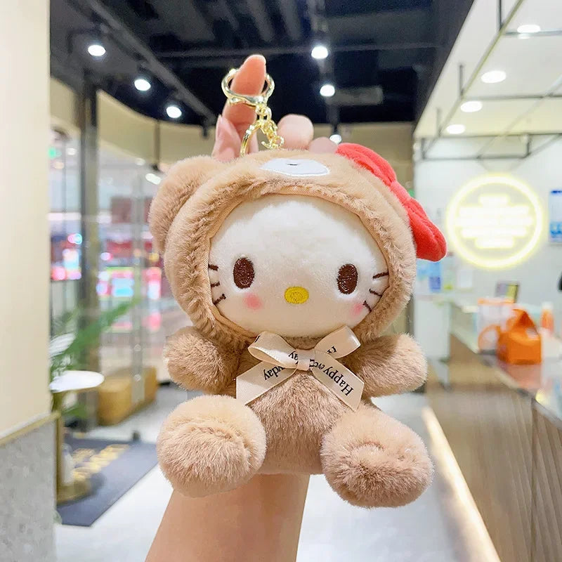 Cross-dressing Cute Kawaii Hello Kitty My Melody Cinnamoroll Bag Plush Pendant Doll Doll Cartoon Keychain Doll Toy Gift