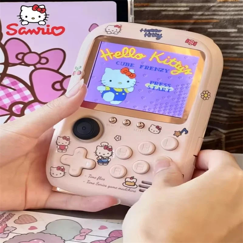 New Lovely Hello Kitty Power Bank Mini Game Portable Retro Handheld Game Console Soft Light Color Screen Birthday Gift For Girls