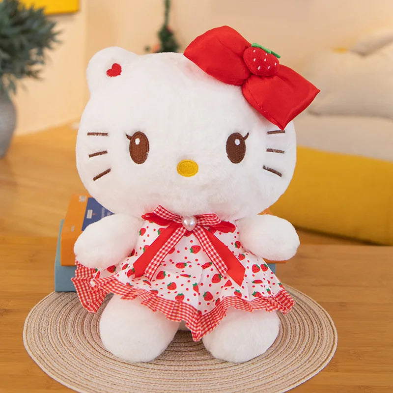 Kawali Kuromi Hello Kitty My Melody Cinnamoroll Pillow Plush Toys Plushie Keychain Stuffed Doll for Kids Christmas Gift