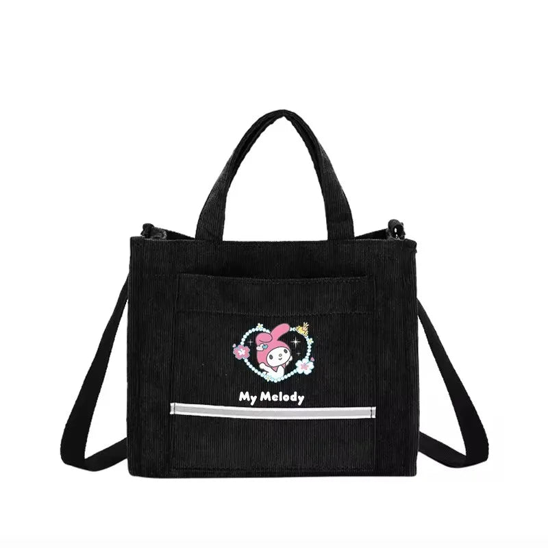 Hello Kitty Women Canvas Bags Shoulder Bag Fashion Tote Bags Girl Cartoon Printed Tote Bag Large Capacity Handbag Shopping Bags